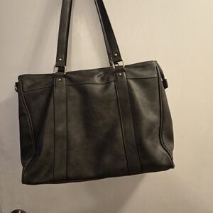 Elegant Black Leather Tote Bag
